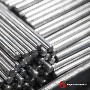 Medical-grade cobalt chrome bar used in the manufacturing of spine implants and surgical devices in Denver, Colorado.